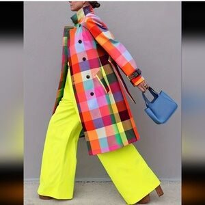 New Rainbow Trench Coat Large
